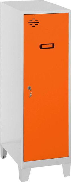 PROREGAL Schließfachwürfel AMEGO Spind Garderobe mit Standfüßen, Farbe Orange-Grau, H x B x T: 101,5 x 40 x 50 cm - Bild 1