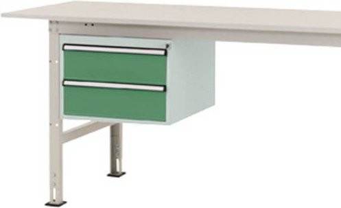 Manuflex PACKPOOL Gehäuse-Unterbau AS0005.6011 in Grün-Weiß mit 2 Schubfächern, Nutzhöhe: 300 mm, für Tischtiefe: 800 mm - Bild 1