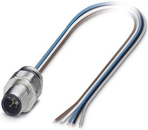 Phoenix Contact 1515057 Sensor-Aktor-Einbausteckverbinder M12 Stecker mit 5 Polen und 0,50 m Kabellänge, Multicolor, Schraubanschluss - Bild 1