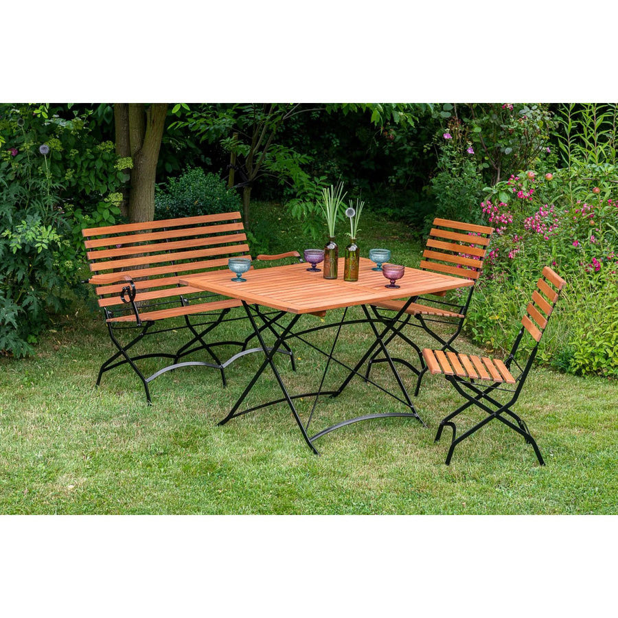 Merxx Schlossgarten Set 4-tlg. aus Eukalyptusholz in Grau und Braun, Tisch B: 120 cm, T: 80 cm, H: 74 cm - Bild 2