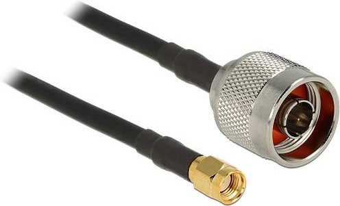 Delock WLAN-Antennen Anschlusskabel mit N-Stecker und RPSMA-Stecker, Länge: 2 m, Schwarz - Bild 1