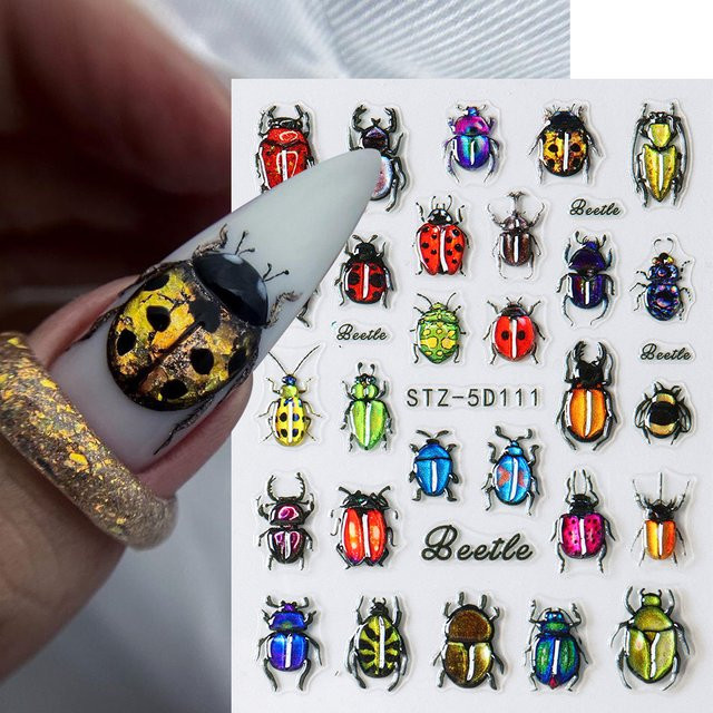 Full Beauty Marienkäfer Nail Art Aufkleber, 3D Cartoon Nagelaufkleber - Bild 1