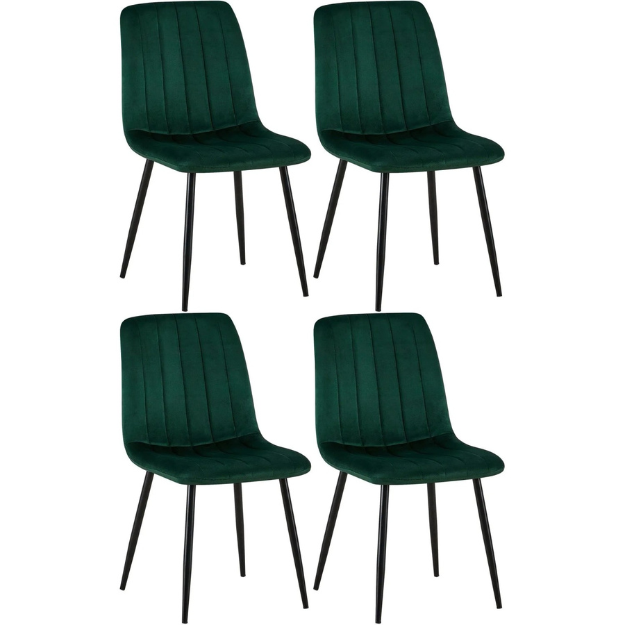 4er Set Esszimmerstühle DELUKE LENZ aus Samt mit Metallgestell in Grün, H 88 cm x B 45 cm x T 53 cm - Bild 2