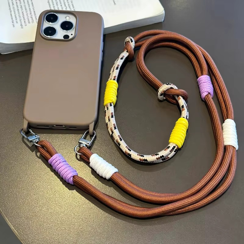 Modisches Handy-Lanyard in Blau und Multicolour als langlebiger Umhängetaschengurt für deine Handytasche und Outdoor-Taschen - Bild 1