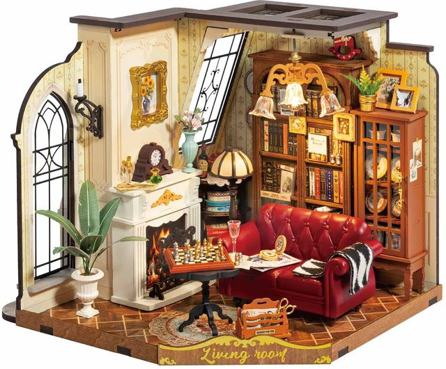Robotime Rolife DIY Catherine's Wohnzimmer, Puppenhaus, Holzbausatz, ab 14 Jahren - Bild 1