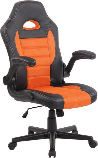 TPFLiving Bürostuhl Jonas in Orange aus Kunstleder mit Armlehnen und Rollen - Bild 1
