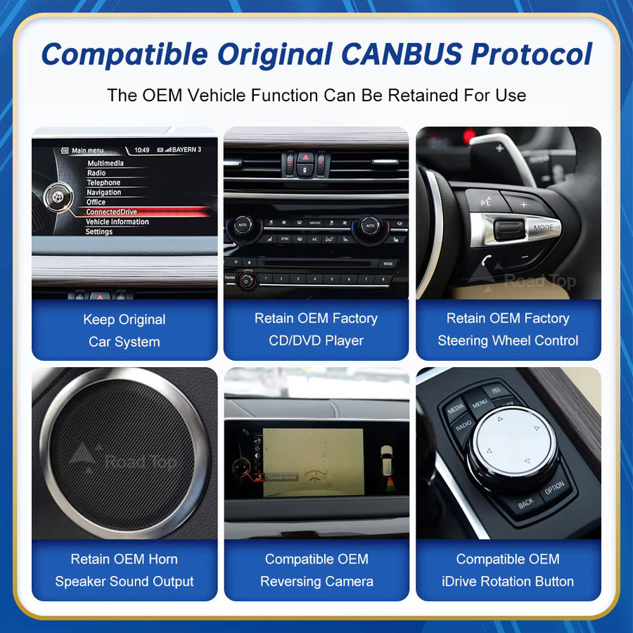 Road Top Multimedia-Player mit 10,25 Zoll Linux Display und GPS für BMW X5 F15 2014-2016 NBT EVO, Carplay Touchscreen, Schwarz - Bild 4