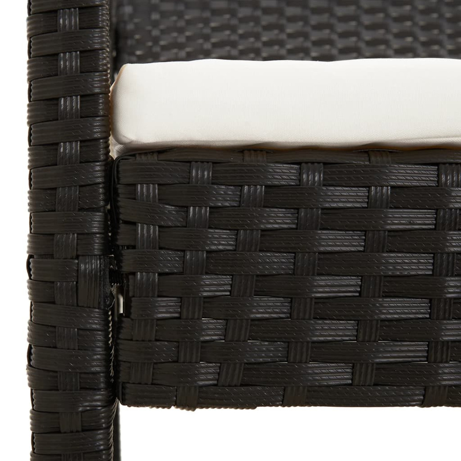 Vidaxl Gartenbank aus Polyrattan mit Kissen in Schwarz, Breite: 105 cm - Bild 4