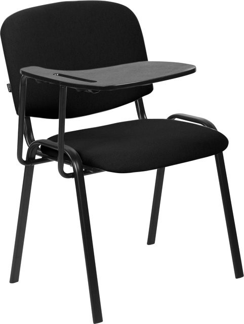 CLP Konferenzstuhl Ken XL mit Klapptisch, Stoff-Bezug, Schwarz, bis 150 kg belastbar - Bild 1