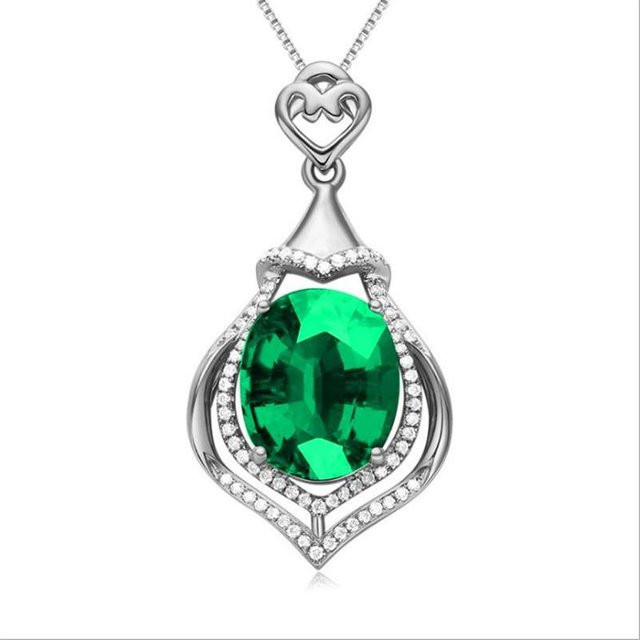 Wucifang Jewelry Halskette 925 Silber, Kristall, Wasser-Tropfen Anhänger, Damen - Bild 1