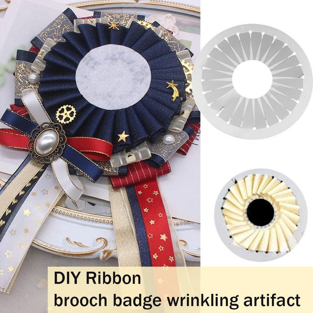 DIY Bandbrosche Set zur Gestaltung von handgemachten Abzeichen und Bandblumen mit Knittereffekt - Bild 1