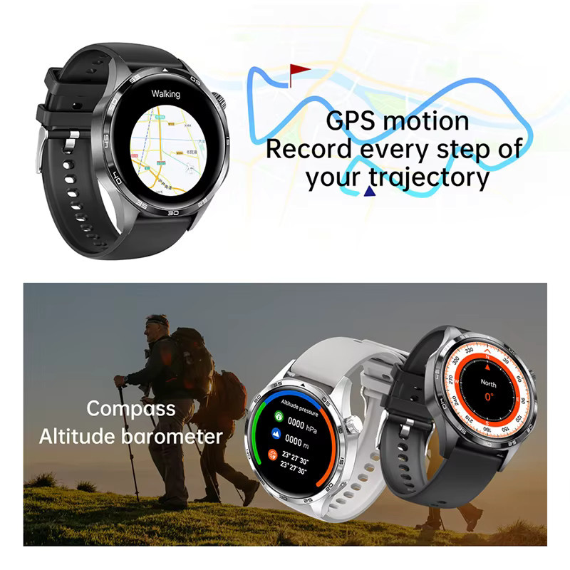 Jooeniok Smartwatch, GPS, NFC, Bluetooth, Schwarz, Herren - Bild 5