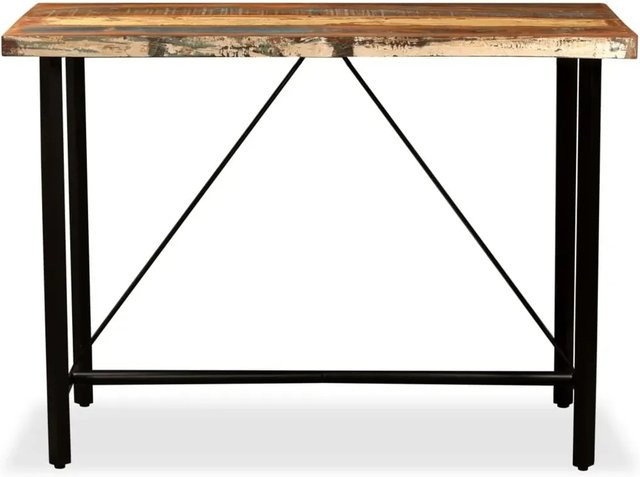 vidaXL Bartisch aus Massivholz im Industrial Design, Farbe Braun, B/T/H: 120 x 60 x 107 cm - Bild 1