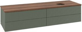 V&B Waschtischunterschrank Antao mit Frontstruktur in Grau-Grün, Wandmontage, Breite: 160 cm, Tiefe: 50 cm - Bild 1