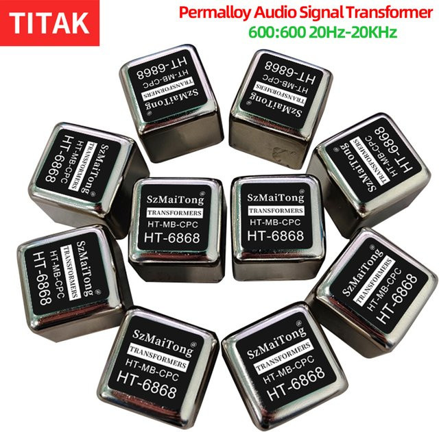 TITAK Audio-Isolationstransformator RCA/XLR Permalloy 600:600 Symmetrischer und unsymmetrischer Konvertierungs-Audio-Isolator Silber - Bild 1