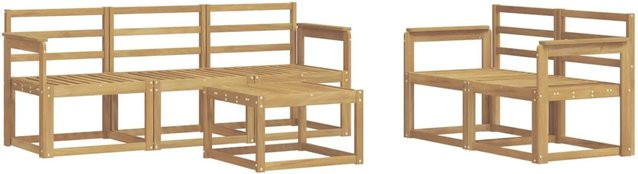vidaXL Outdoor-Sofagarnitur 6-teilig aus Akazienholz in Weiß mit Tisch und Armlehnen, B/T/H: 59 x 59 x 37 cm - Bild 1