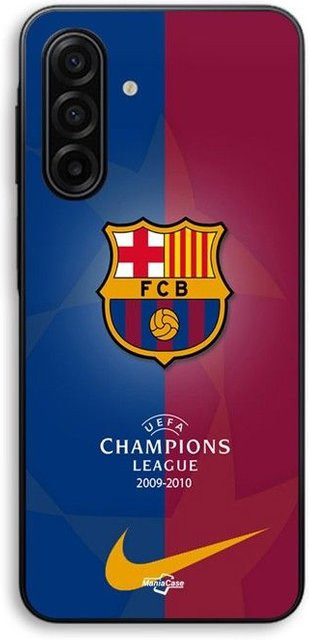 Maniacase Schutzhülle für Samsung Galaxy A57 in Schwarz mit Barcelona FC und Real Madrid Champions League Design - Bild 1