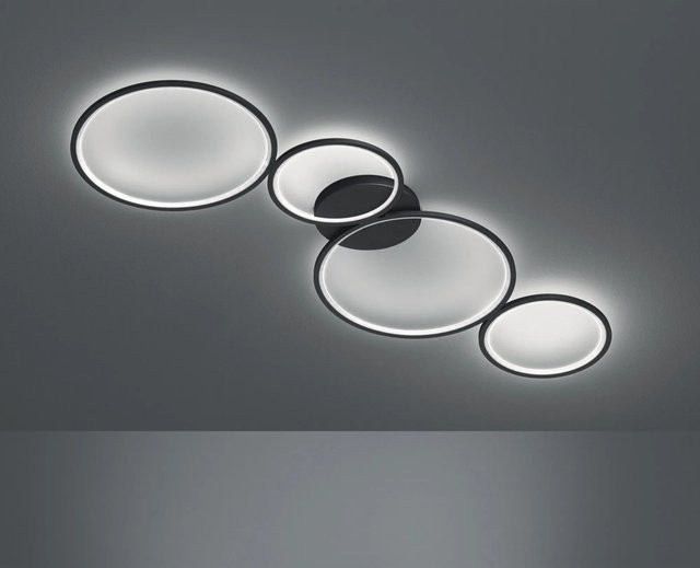 Trio LED-Deckenleuchte Rondo in Schwarz matt, dimmbar - Bild 1