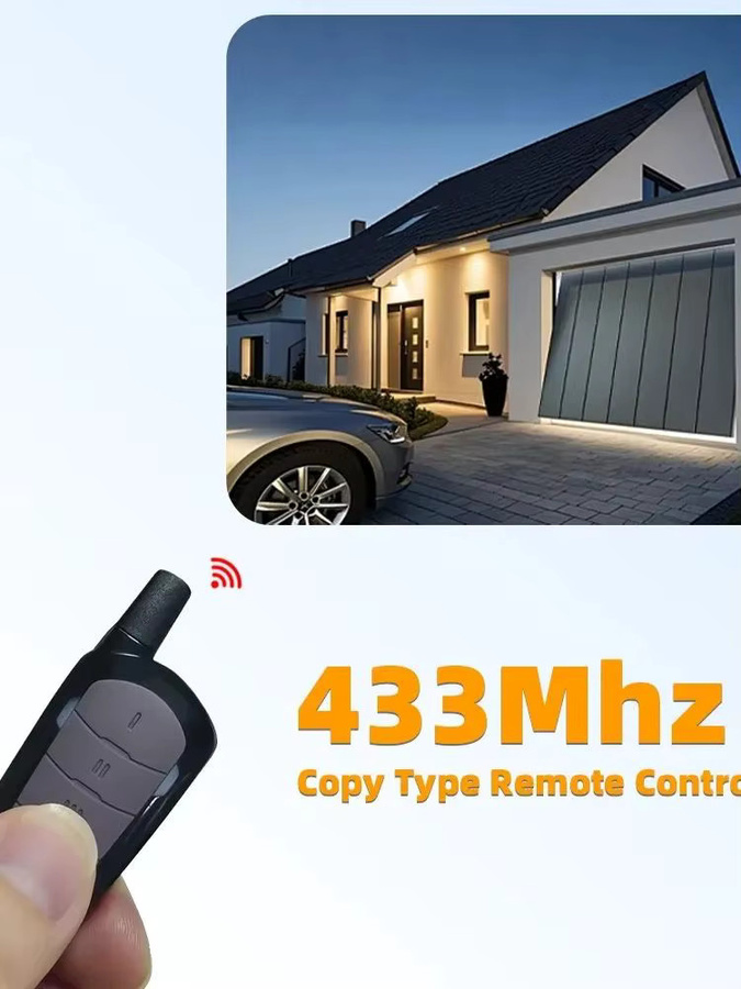 433 MHz Garagen-Fernbedienungs-Duplikator für Tor- und Türöffner, elektrischer Rolling-Code und fester Code, Schwarz - Bild 5