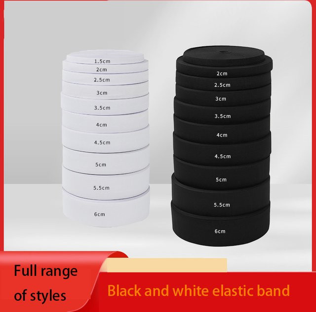 Hochelastisches gehäkeltes Gummiband in Schwarz-Weiß als Nähzubehör - Bild 1