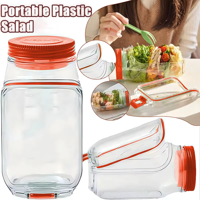 JETTING Salatglas aus Glas mit Saucenfach, transparent, mikrowellen- und spülmaschinenfest - Bild 2