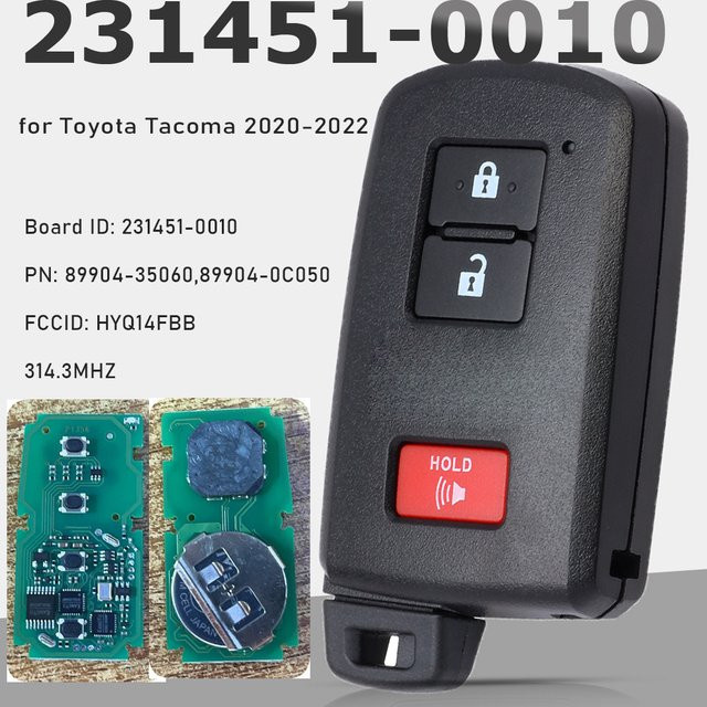 KEYECU 0010 G-Platine HYQ14FBB 314,3 MHz Keyless Go Smart Key Remote Fob für Toyota Tacoma 2020 2021 2022 in Schwarz - Bild 1