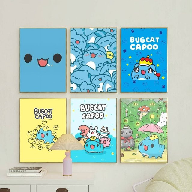 Moetch B-Bugcat Capoo Anime Poster Aufkleber Wasserdichter Wandkunstdruck Multicolor - Bild 1