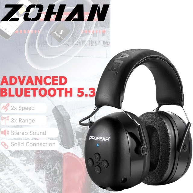 ZOHAN Bluetooth Elektronische Ohrenschützer mit Geräuschunterdrückung in Schwarz und Rot - Bild 1