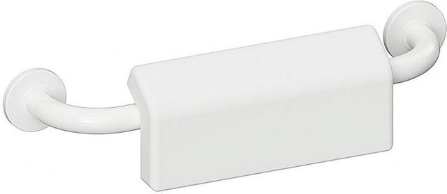 Brillantbad BELP Haltegriff mit Rückenlehne aus Eisen und Kunststoff in Weiß Matt, B/T/H: 58,0 x 12,4 x 15,5 cm, 120 kg Traglast zur Wandmontage durch Bohren - Bild 1