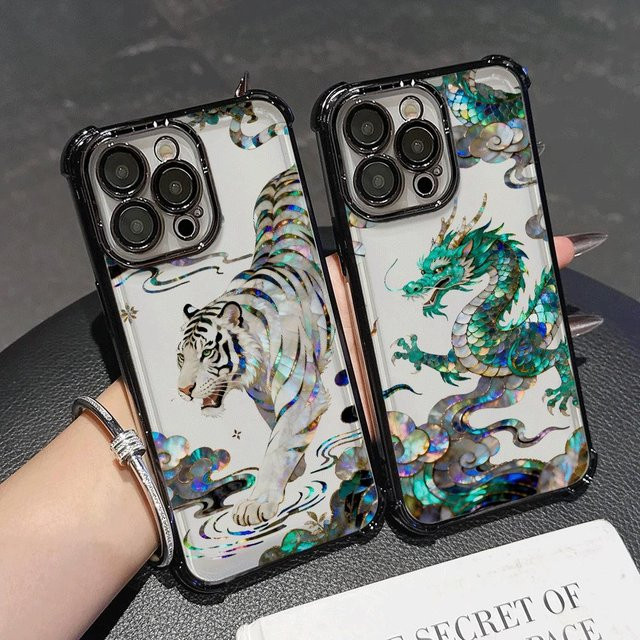 Kreative Tiger-Drachen Handyhülle für Apple iPhone in Multicolor - Bild 1