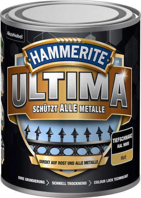 Hammerite Ultima Premium Metall-Schutzlack matt Tiefschwarz 0,75 l - Bild 1