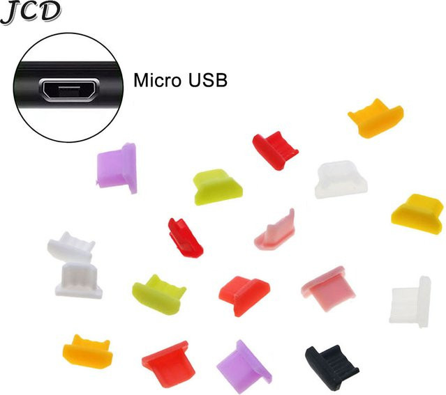 Jcd 10er Set Micro USB Staubschutz Silikon Stopfen in Lila für Android Smartphones und Samsung Handys wasserdicht und staubdicht - Bild 1