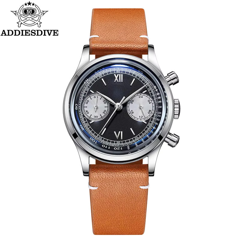 ADDIESDIVE Chronograph Quarz, 38 mm, Lederarmband, Herren - Bild 7