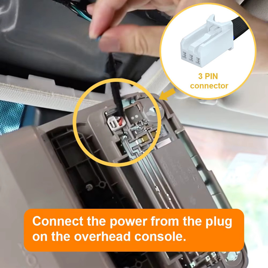 FitDVR Dashcam-Adapter 3-polig für Honda mit Overhead-Konsole, USB-Stromkabel und LED-Anzeige, Schwarz, D3-028 - Bild 3