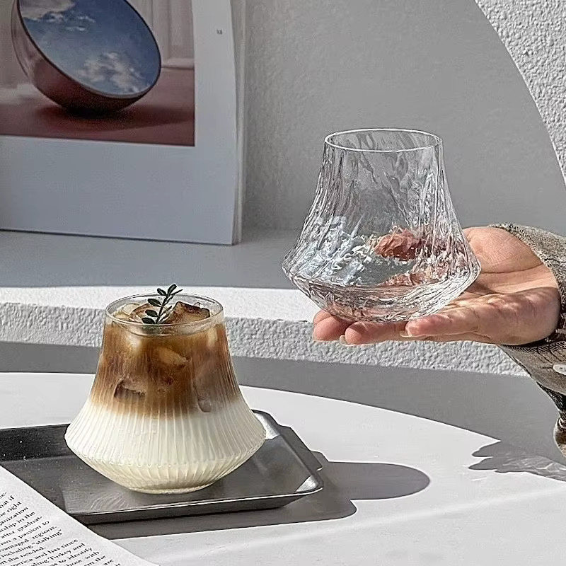 Ästhetische Glastasse im Vulkan-Design für Kaffee und Wasser, transparent - Bild 2