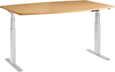 Schäfer Shop Select Besprechungstisch ERGO-T elektrisch höhenverstellbar, Farbe Buche/Weißaluminium, B/T/H: 200 x 100 x 64-130 cm - Bild 1