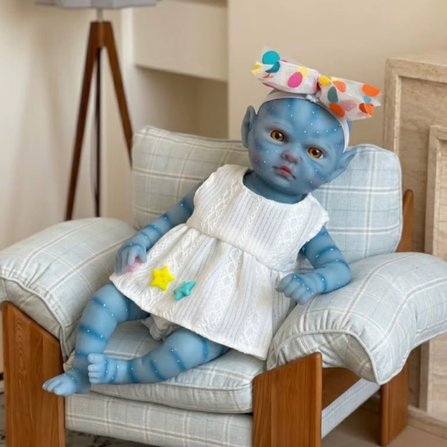 OtardDolls Avatar Silikon-Baby-Puppe, 8-Zoll, Unisex, blau - Bild 4