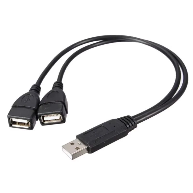 USB 3.0 Doppel-Adapter USB-A auf USB-C Splitter Kabel in Schwarz - Bild 3