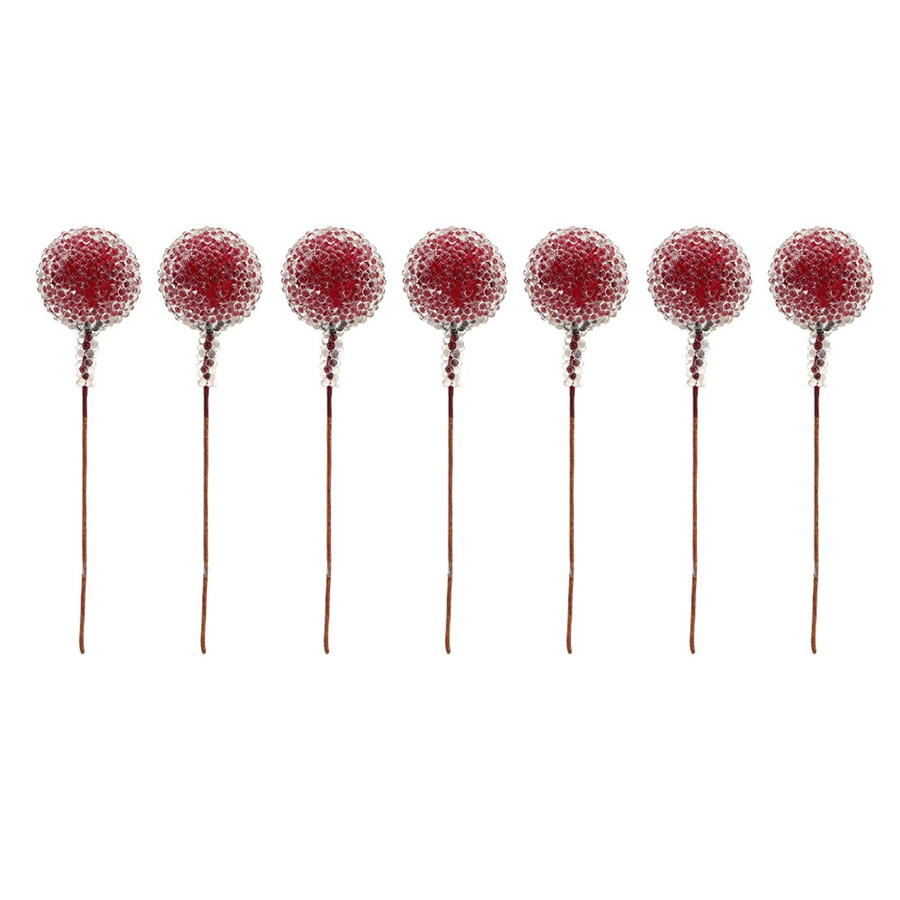100 Stück Künstliche Beerenblumen von Tooarts in Rot, Bereifte Stechpalmenbeeren für Hochzeitsdeko, Weihnachtsdeko und Party-Tischdekoration - Bild 1