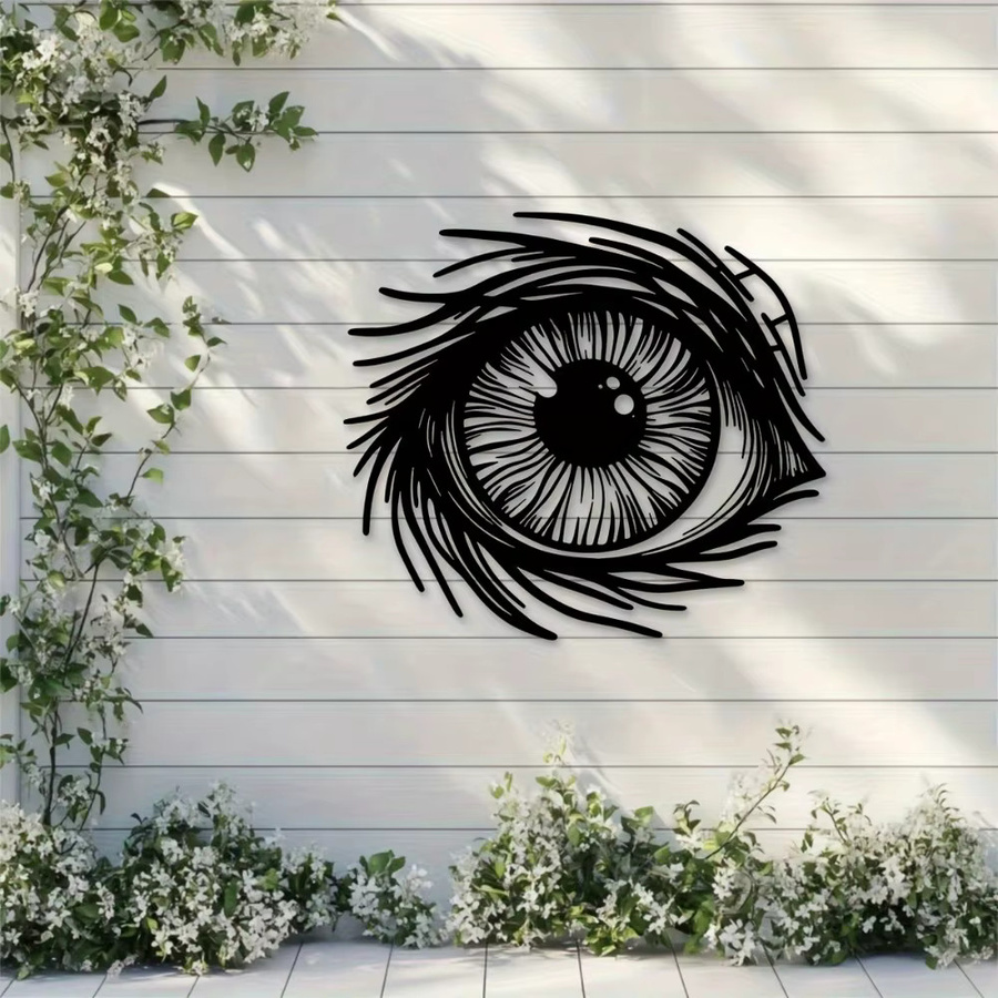 CIFBUY Abstrakte Gotische Metall-Wandkunst in Schwarz mit Augen-Design zur Wanddekoration - Bild 4