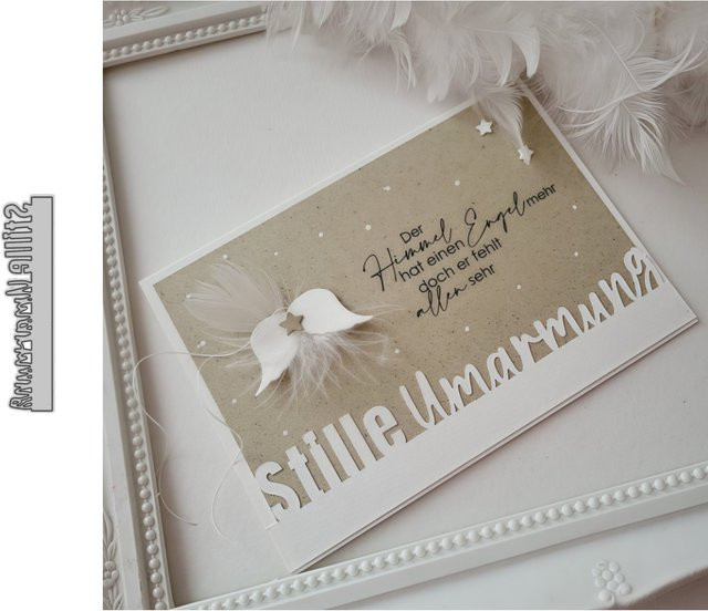 Metall Stanzform Neue deutsche Phrase Brief Silille Umarmung in Silber für DIY Scrapbooking und Kartenherstellung - Bild 1