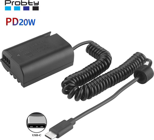 Panasonic USB-C Netzteil DMW-DCC17 mit DMW-BLK22 Dummy Batterie für Lumix DC-S5, DC-S5K und GH6 in Schwarz - Bild 1