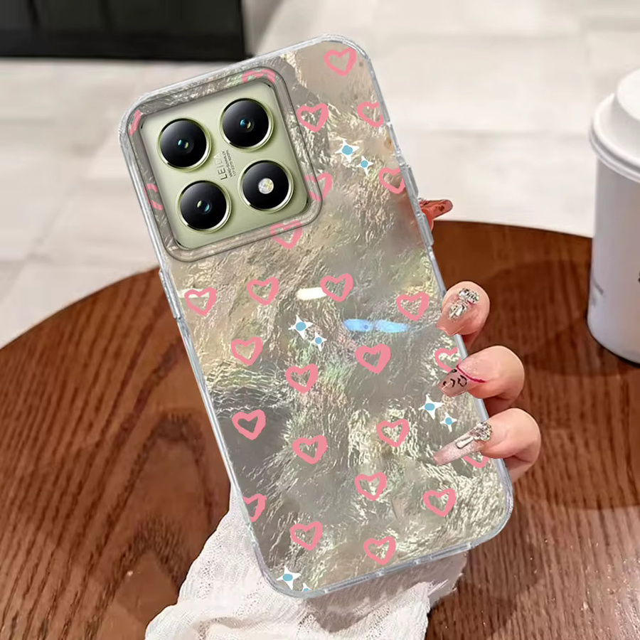 Handyhülle für Xiaomi 14T 13T Pro 11 Lite Poco X5 X6 X7 M6 C65 C61 M5S in Rosa mit Herz-Design aus TPU - Bild 3