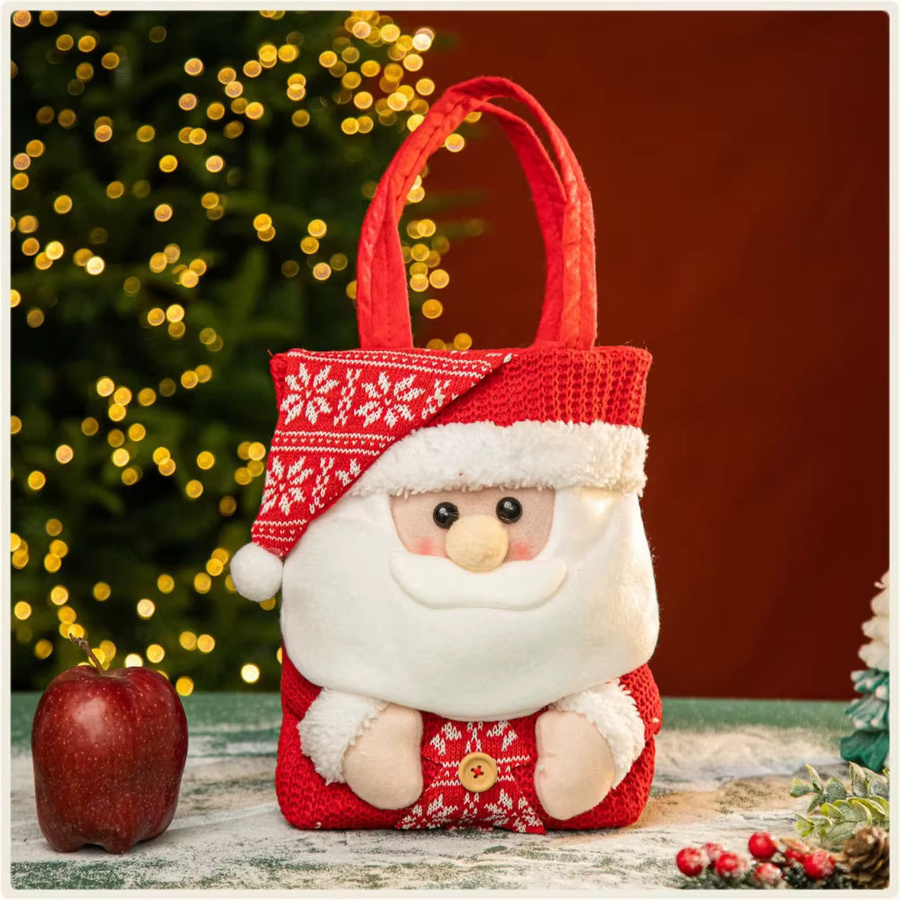 Rote Weihnachtsstrümpfe für Kinder mit Cartoon-Design als dekorative Geschenktüten aus Textil - Bild 3