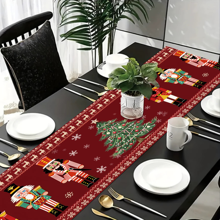 VIKAMA Tischläufer American Vintage Nussknacker Weihnachten in Rot, B/T/H: 183 x 33 x 1 cm - Bild 3