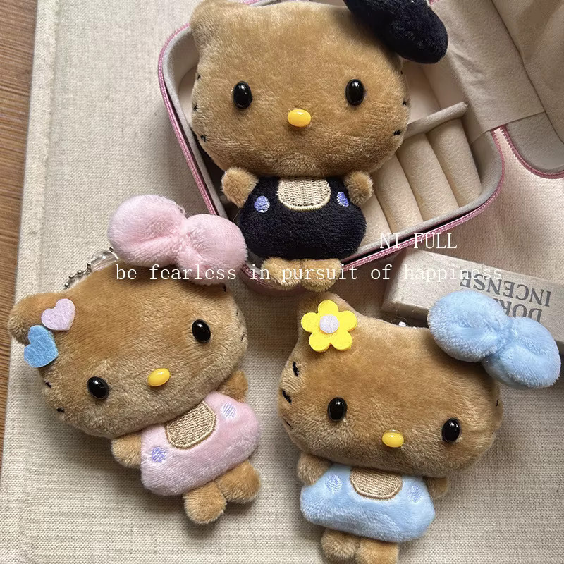 Sanrio Hello Kitty Schwarzer Plüsch-Schlüsselanhänger - Bild 1