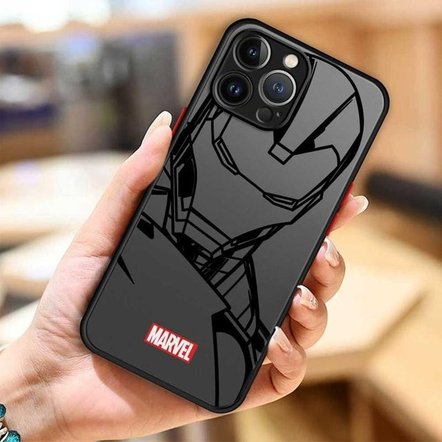 MINISO Marvel Handyhülle für Apple iPhone in Transparent und Schwarz mit Groot, Spider-Man und Iron Man Motiven - Bild 1