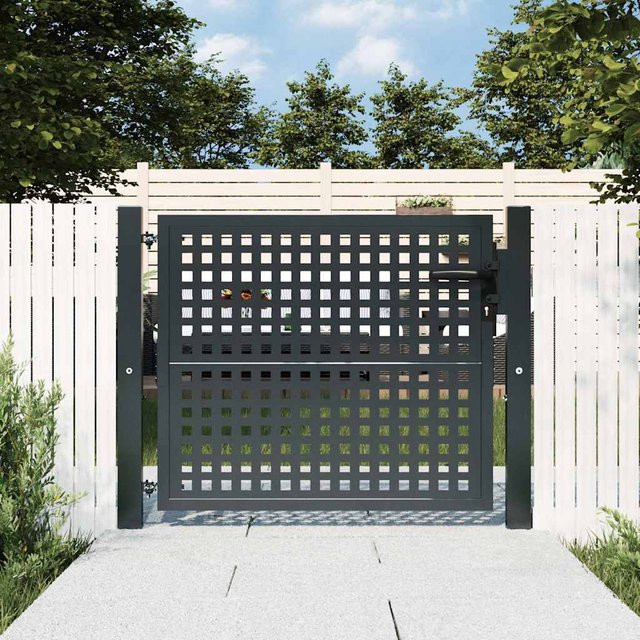 vidaXL Gartentor aus Stahl in Anthrazit mit Drahtgeflecht, B/H: 105 x 125 cm - Bild 3
