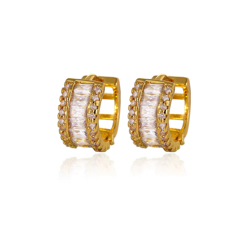 ETCAVCE Creolen, Edelstahl, Gold, Zirkonia, Damen - Bild 5