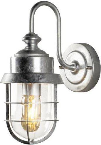 Konstsmide Cerignola Außenwandleuchte aus Metall in Silber mit Glas und E27 Fassung - Bild 1